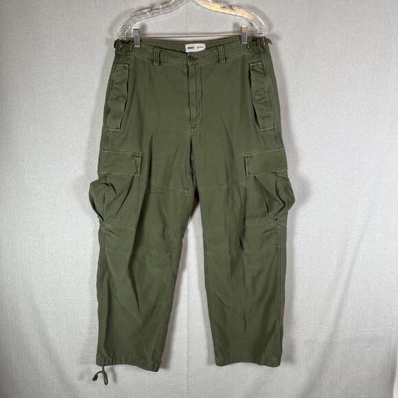 Aritzia TNA Supply Cargo Pant Pants Army Green Olive Size 12 Drawstring Missing - Picture 3 of 14